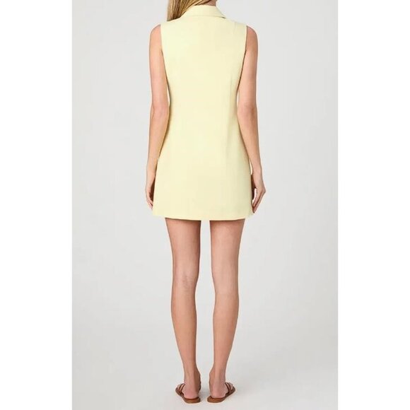 FRENCH CONNECTION Women's Azra Twill Sleeveless Button Down Dress Size 12 Yellow - Picture 2 of 6